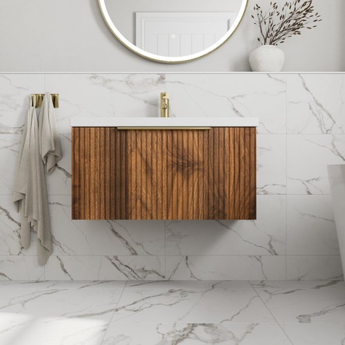 Fluted 800mm bathroom - bathroom, vanity