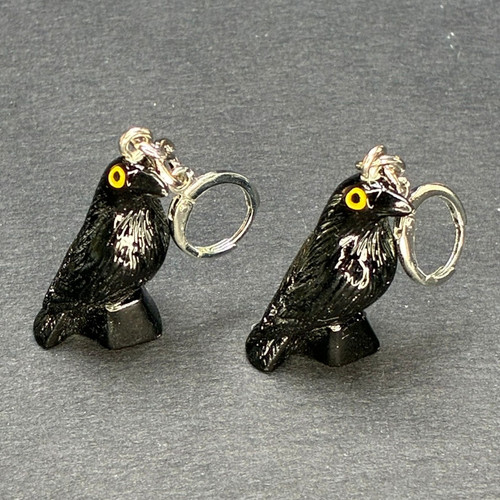Raven crow earrings gothic - raven,