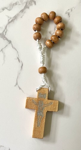 Olive wood finger rosary - olive, beads