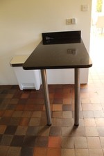 Black Granite Breakfast Bar with 100mm upstand and legs - 1200 x 650 x 30mm