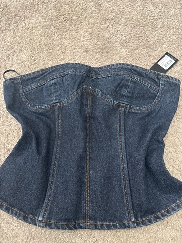 Lioness corset denim top - denim,