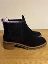 White Stuff Olive Suede Chelsea Heeled Boots, Navy UK5/EU38