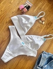 Womens white satin triangle