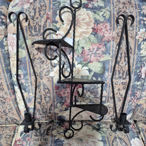 Wrought iron wall shelf - ,