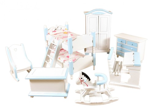 Dolls house blue - blue, &