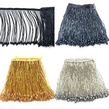 Luxury Teal colour Beaded Tassel Fringe Trimming with Crystal for Costume Dresse