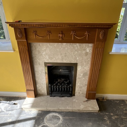 Wood fireplace surround - fireplace,