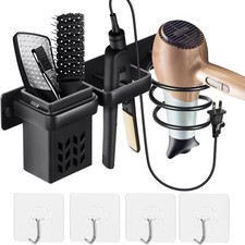 Straightener and Hair Dryer Holder Wall Mounted, Bathroom Hair Styling Care Tool
