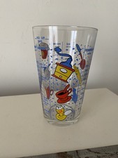 Vintage French Glass Measuring Cup Jug Liquids Solids Baking Cooking Colourful 