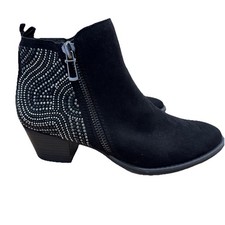 New Marco Tozzi black suede with diamantes Chelsea boots Size 9. Eu 42