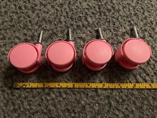4 push on standard size pink swivel trolley wheels cabinet dolly furniture etc
