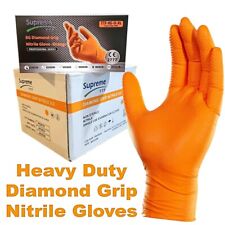 SupremeTTF Tough Grip Orange Diamond Texture Nitrile Car Mechanic Gloves