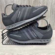 Adidas Originals LA Trainer Mens Size UK 9 Weave Woven Grey Black Trainers 