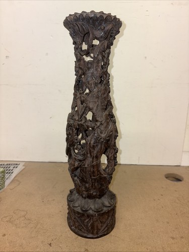 Tall handcarved wooden figural - wooden,