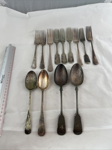 Job lot silver plate - plate, spoons