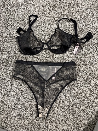Black lace victoria s - black, lace,