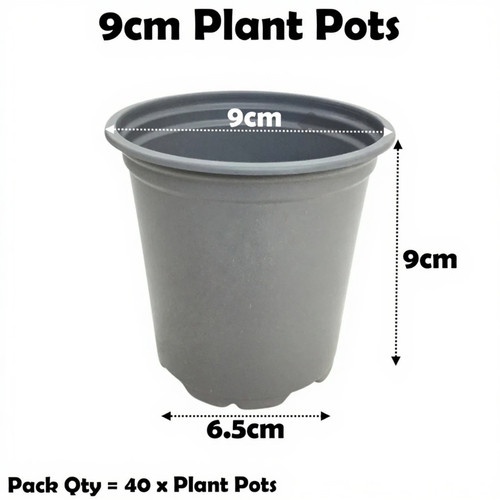 9cm plant pots grey - plant, (3.5")