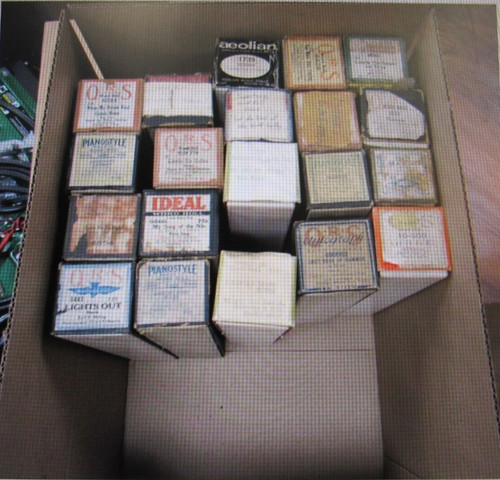 Box player piano rolls - 20,