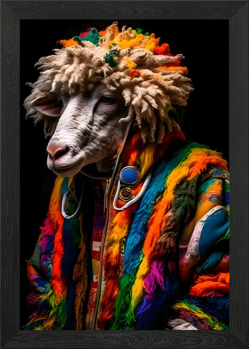 Future goat framed wall art - framed,
