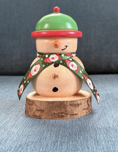 Wooden snowman ornament - snowman, with