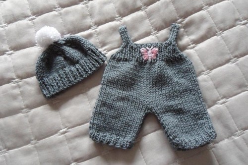 Hand knitted teddy - knitted,