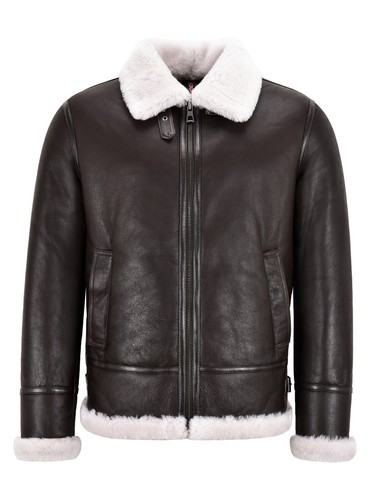 Men sheepskin jacket real - men's, b3