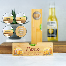 Personalised Bottle Opener, Personalised Wooden Spirit Level, 2 in 1 Multi Tool