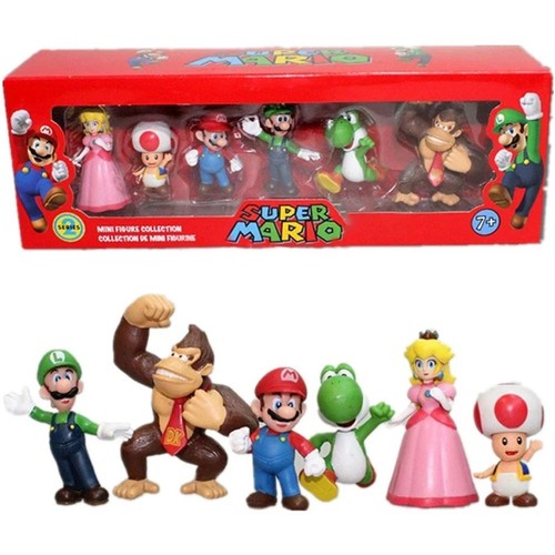 6pcs super mario bros - super, pvc