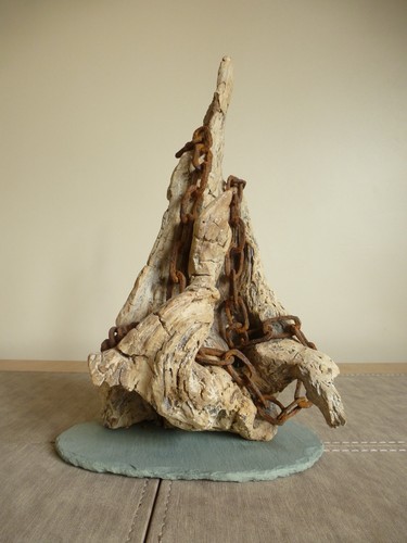 Driftwood sculpture 27cm high - sculpture,