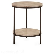 Tribeca Circular Lamp Table With Shelf – Sonoma Oak