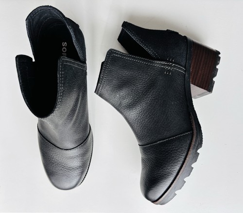 Sorel black real leather and - real,