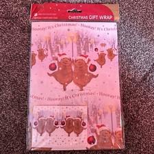 Festive Frolics Gift Wrap 6 Sheets & 6 Tags Xmas Paper NEW Guinea Pig