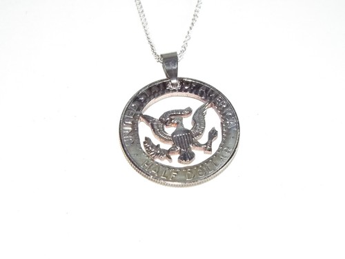 Hand cut kennedy cent coin - cut,