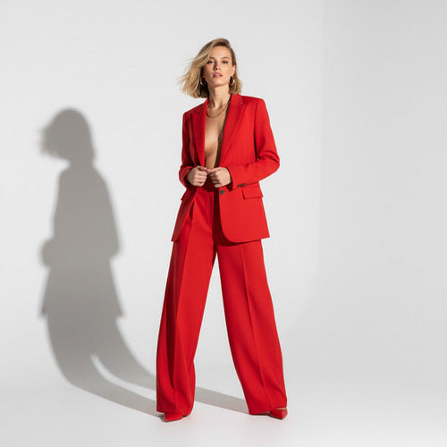 Red power suit set women - red,