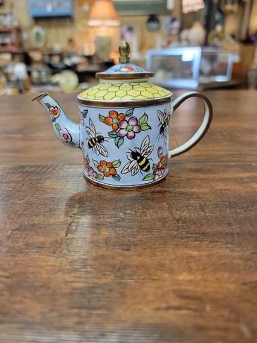 Bees flowers enamel - bees,