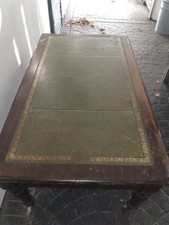 Mohogany Green Leather Writing