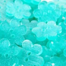15mm Flower Buttons Glitter
