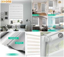 Day and Night Zebra Window Roller Blinds 150cm Drop Home Office Window Blinds UK