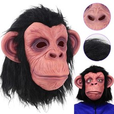 Halloween Monkey Mask Funny Realisti Full Head Latex Animal Costume Gorilla Mask