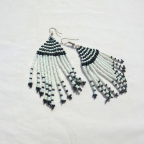 African beaded dangle earrings - dangle,