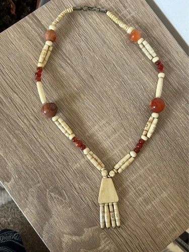 Vintage carved bovine - , bone