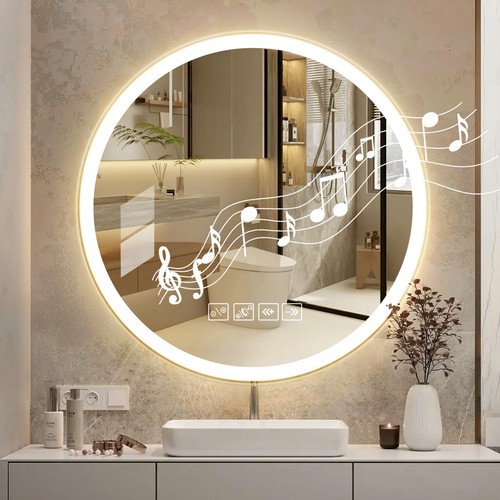 Round bathroom mirror with - round,