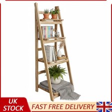 4-Tier Ladder Shelf Wooden