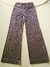 Ladies "M&S" Per Una Size 8/10 Grey Crushed Velvet Elasticated Trousers