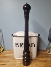 Vintage Italian  Large Tall Walnut Pepper Grinder Mill Wooden 24 inch