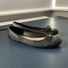 Dune London Ballet Flats Shoes Womens UK 7 Black Slip On Office Bow