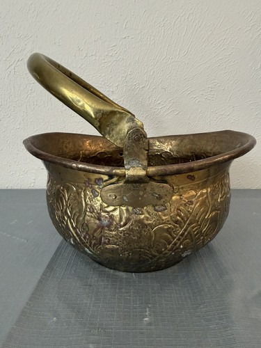 Vintage hammered brass - vintage, coal
