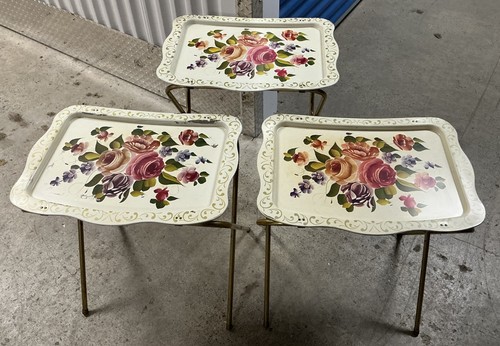 Vintage mcm floral folding - vintage, tv