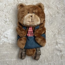 Nounours Vintage Teddy plush Stuffed Animal Realistic backpack 90’s 