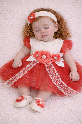 Red princess dress booties - red,